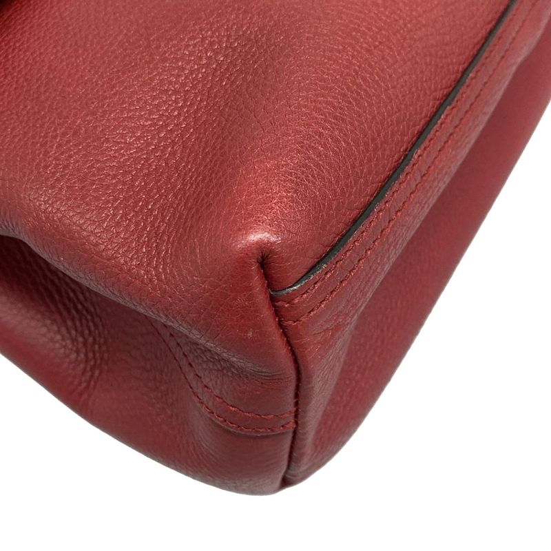 Gucci Shoulder Bag GG Marmont 401173 Red Leather