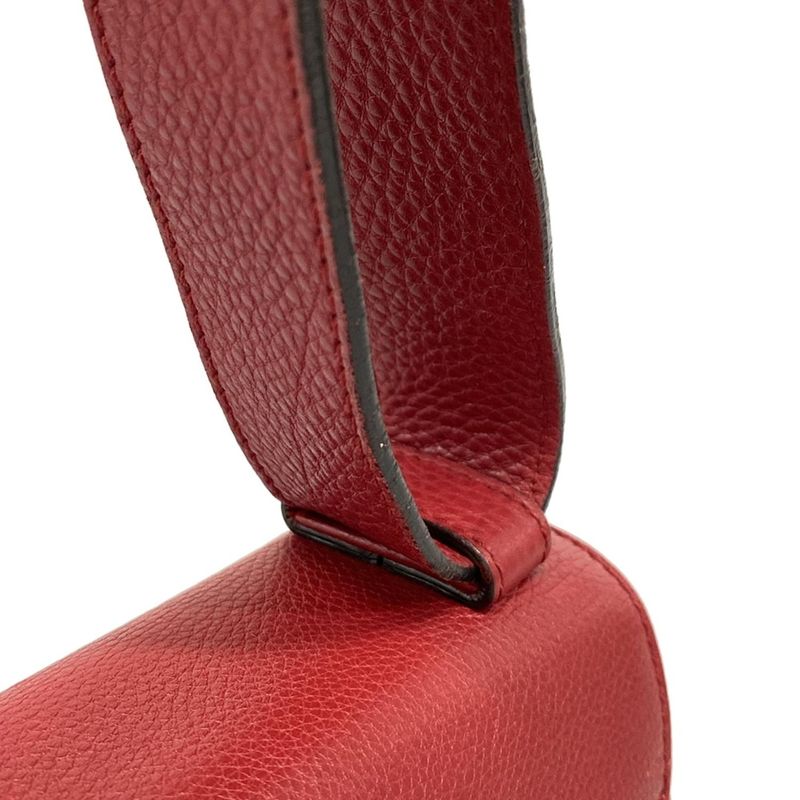 Gucci Shoulder Bag GG Marmont 401173 Red Leather