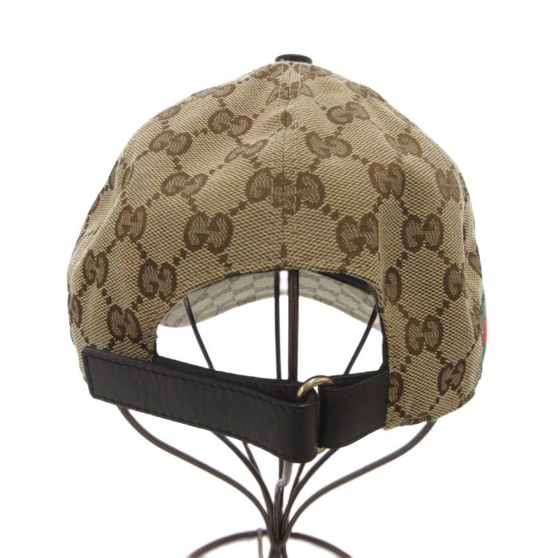 Gucci Baseball Cap Hat GG Canvas Sherry Line Total S 57 Brown JS - GY18