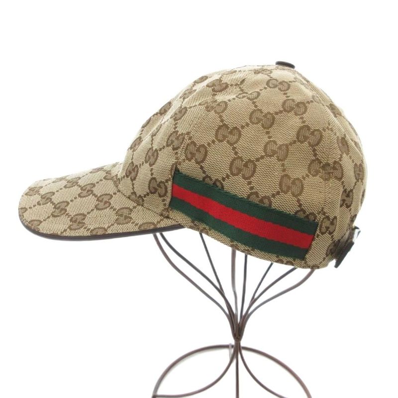 Gucci Baseball Cap Hat GG Canvas Sherry Line Total S 57 Brown JS - GY18