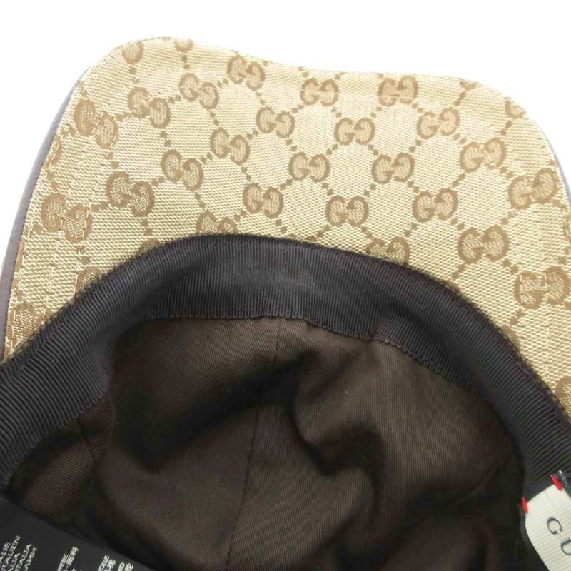 Gucci Baseball Cap Hat GG Canvas Sherry Line Total S 57 Brown JS - GY18