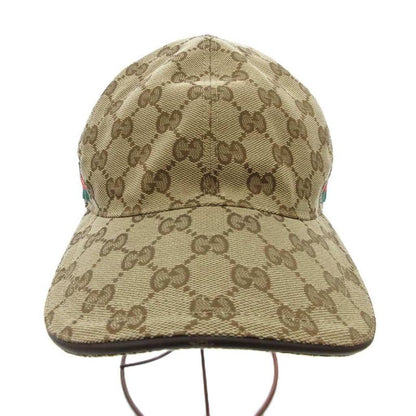 Gucci Baseball Cap Hat GG Canvas Sherry Line Total S 57 Brown JS - GY18
