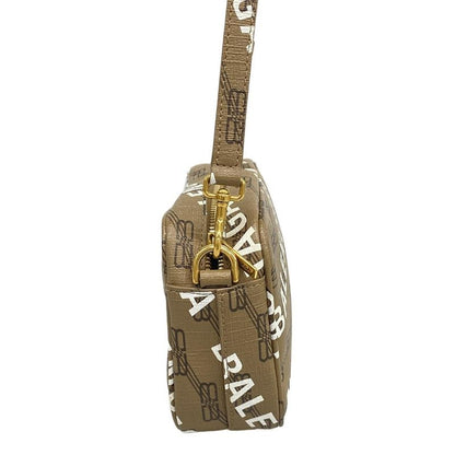 Balenciaga Shoulder Bag Bbmonogram Camera Bag 702701 Beige Dark Brown And White