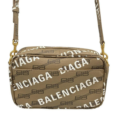 Balenciaga Shoulder Bag Bbmonogram Camera Bag 702701 Beige Dark Brown And White