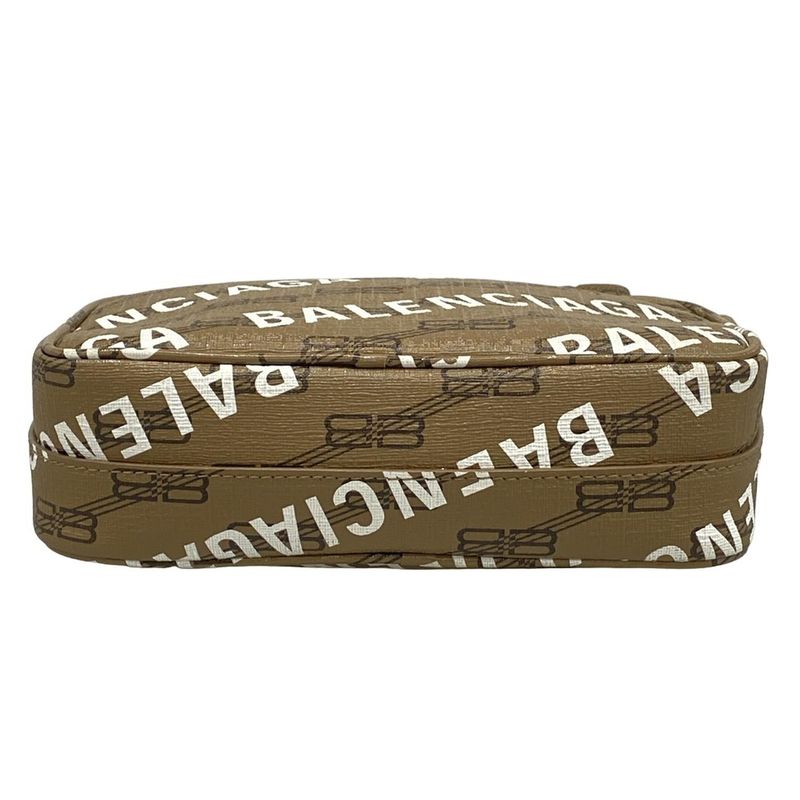 Balenciaga Shoulder Bag Bbmonogram Camera Bag 702701 Beige Dark Brown And White