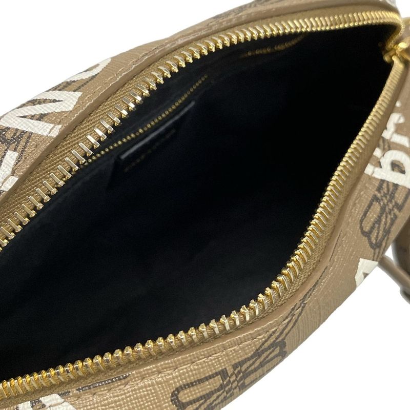 Balenciaga Shoulder Bag Bbmonogram Camera Bag 702701 Beige Dark Brown And White