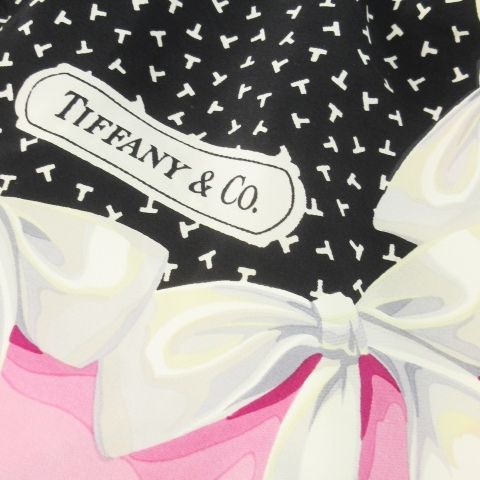 Tiffany & Co Tiffany & CO T Design Scarf Square Large Silk Logo Ribbon T