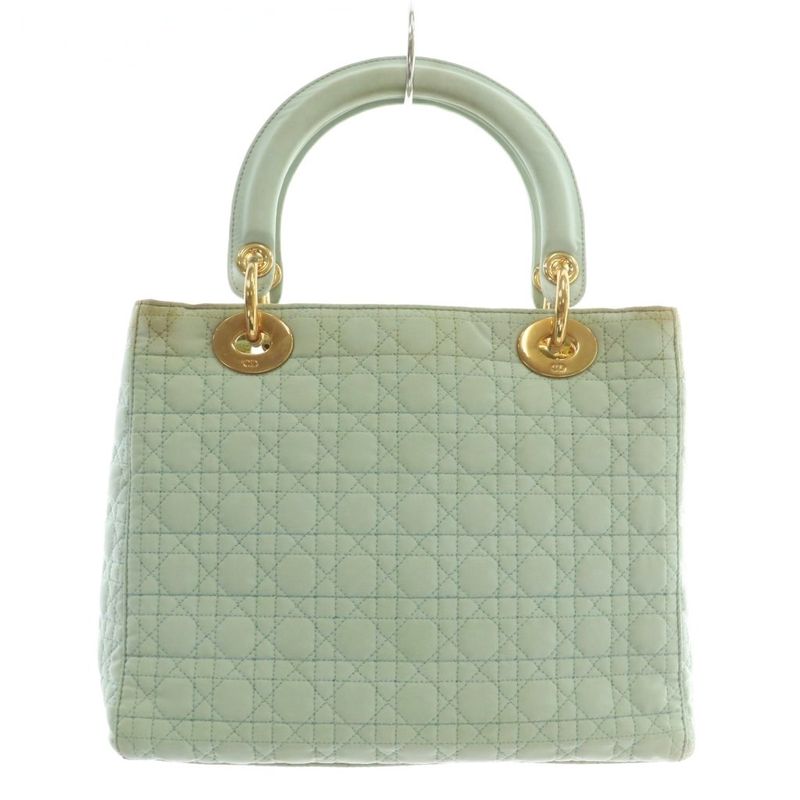 Christian DIOR Lady Dior LADY DIOR Cannage Handbag Nylon Quilted Logo Charm