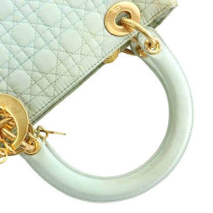 Christian DIOR Lady Dior LADY DIOR Cannage Handbag Nylon Quilted Logo Charm