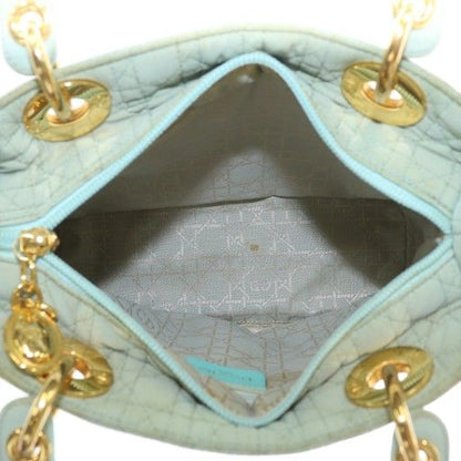 Christian DIOR Lady Dior LADY DIOR Cannage Handbag Nylon Quilted Logo Charm