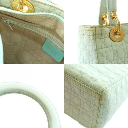 Christian DIOR Lady Dior LADY DIOR Cannage Handbag Nylon Quilted Logo Charm