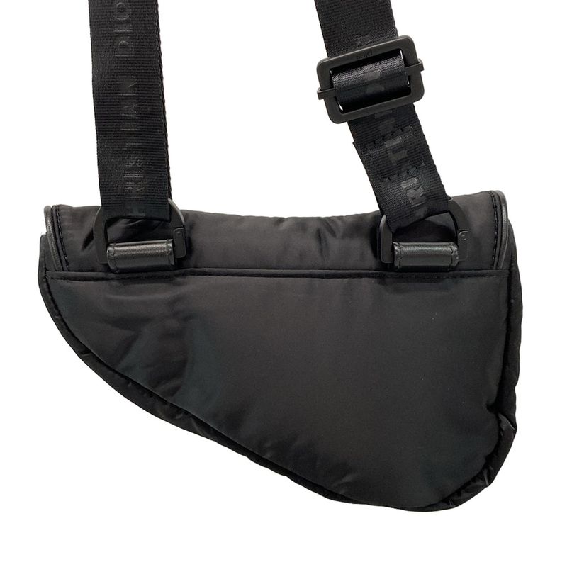 DIOR Christian Dior Shoulder Bag Saddle Bag Black Mini Bag Leather
