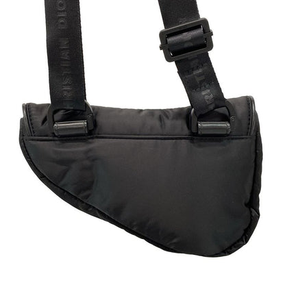 DIOR Christian Dior Shoulder Bag Saddle Bag Black Mini Bag Leather