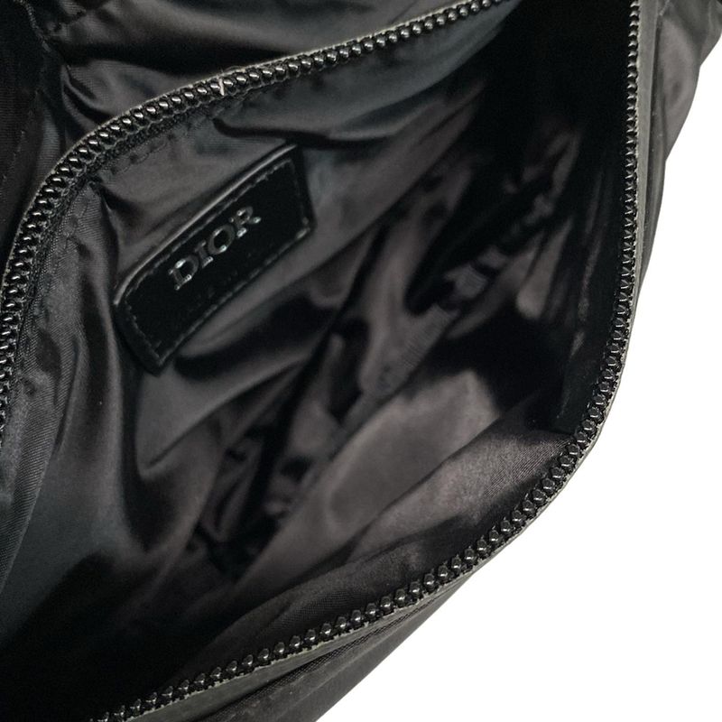 DIOR Christian Dior Shoulder Bag Saddle Bag Black Mini Bag Leather