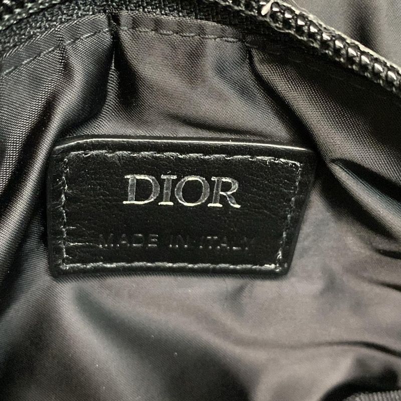 DIOR Christian Dior Shoulder Bag Saddle Bag Black Mini Bag Leather