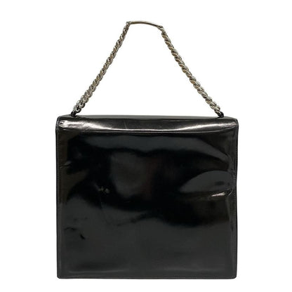 Chanel Handbag - Black Coco Mark Chain Handle Silver Hardware Leather