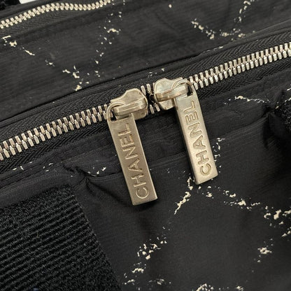 Chanel Handbag Old Travel Line Black And White Silver Hardware