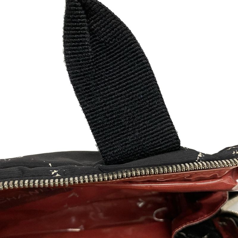 Chanel Handbag Old Travel Line Black And White Silver Hardware