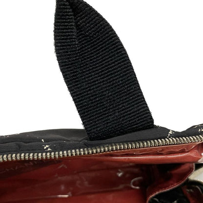 Chanel Handbag Old Travel Line Black And White Silver Hardware