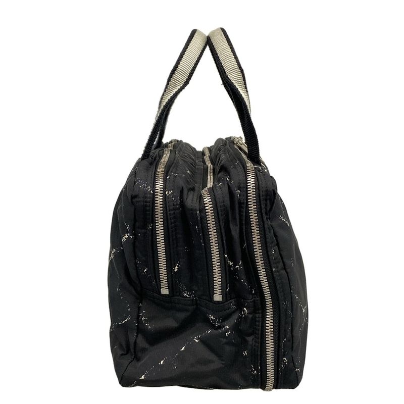 Chanel Handbag Old Travel Line Black And White Silver Hardware