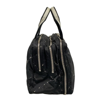 Chanel Handbag Old Travel Line Black And White Silver Hardware