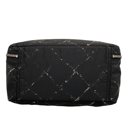 Chanel Handbag Old Travel Line Black And White Silver Hardware