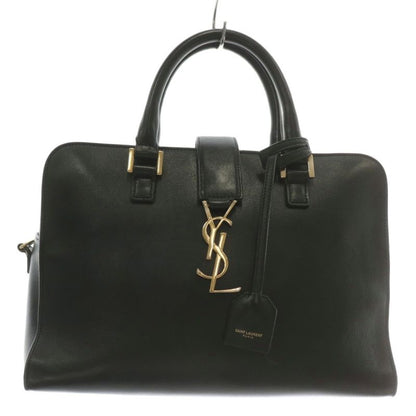 Saint Laurent Paris Baby Cabas Handbag Shoulder 2WAY Leather YSL Logo Gold