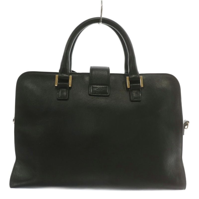 Saint Laurent Paris Baby Cabas Handbag Shoulder 2WAY Leather YSL Logo Gold