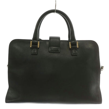 Saint Laurent Paris Baby Cabas Handbag Shoulder 2WAY Leather YSL Logo Gold