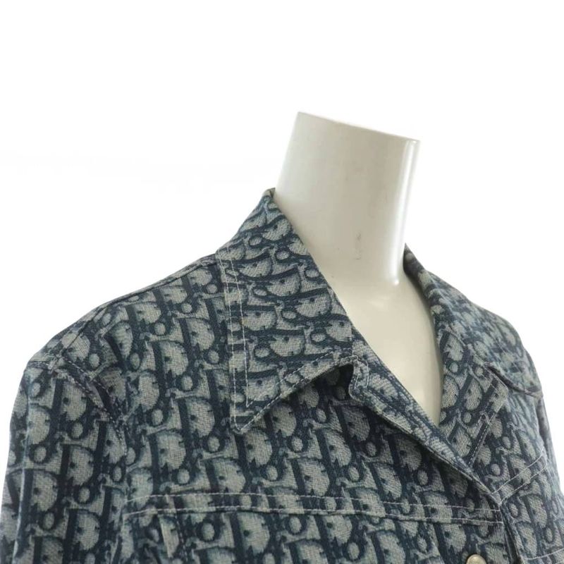 Christian DIOR Boutique Trotter Denim Jacket G Jean Jeans Oblique Logo Total