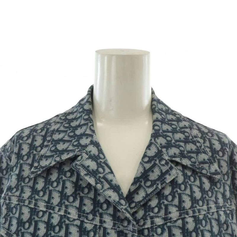 Christian DIOR Boutique Trotter Denim Jacket G Jean Jeans Oblique Logo Total