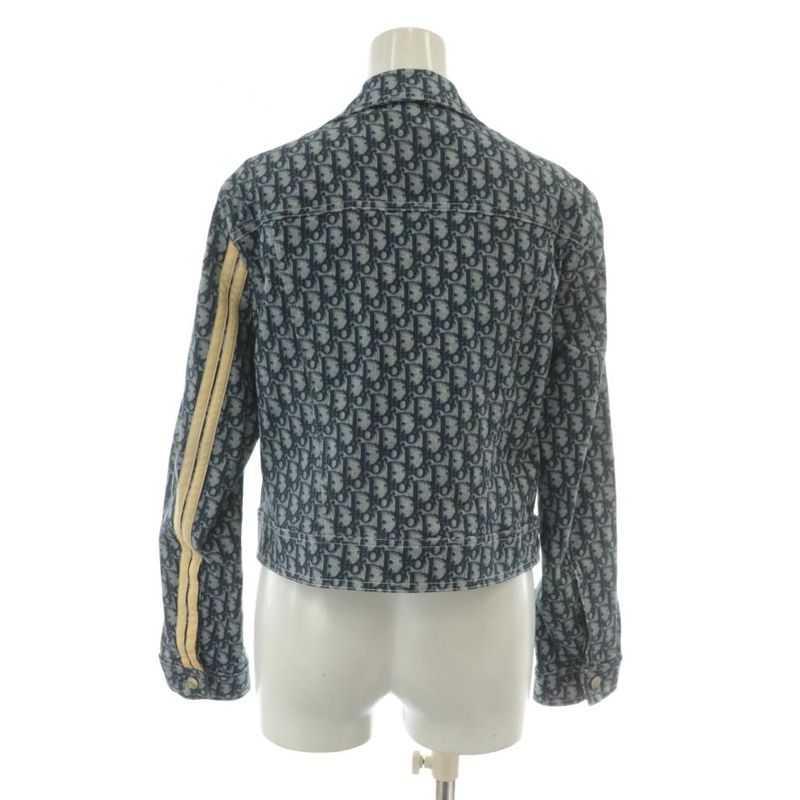 Christian DIOR Boutique Trotter Denim Jacket G Jean Jeans Oblique Logo Total