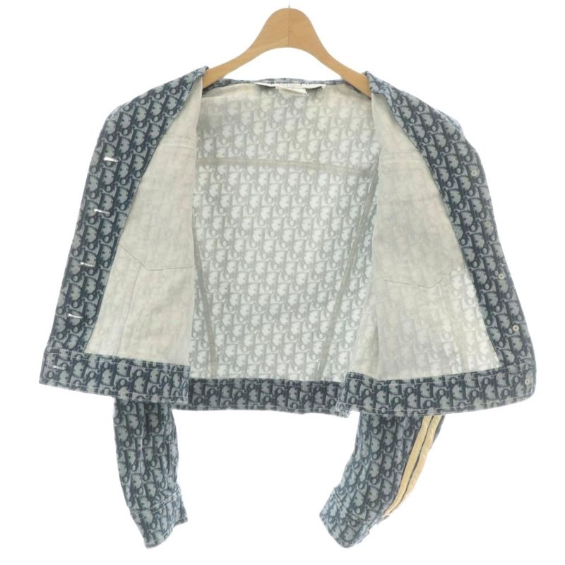 Christian DIOR Boutique Trotter Denim Jacket G Jean Jeans Oblique Logo Total