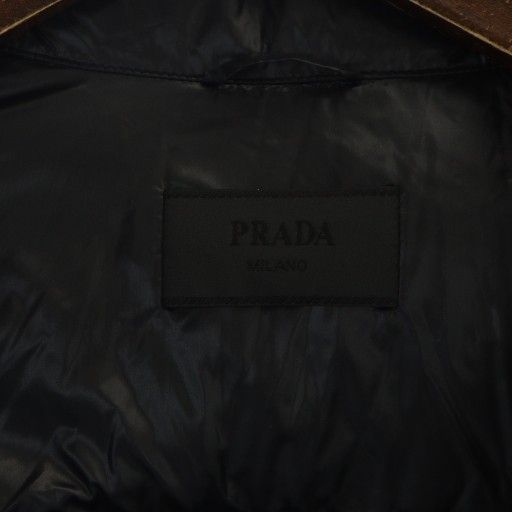 Prada Sgj258 Down Jacket Zip Up Triangle Plate Logo 46 M Black - GY18 MQ