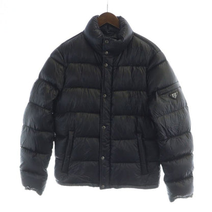 Prada Sgj258 Down Jacket Zip Up Triangle Plate Logo 46 M Black - GY18 MQ