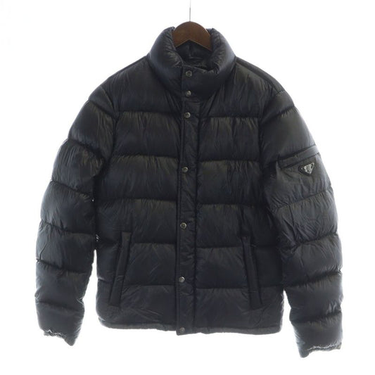 Prada Sgj258 Down Jacket Zip Up Triangle Plate Logo 46 M Black - GY18 MQ