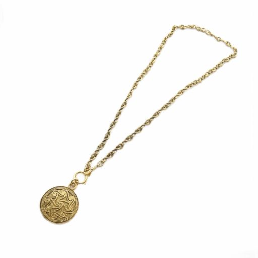 Chanel Vintage Necklace Coco Mark Medal Medallion Pendant Chain Belt Accessories