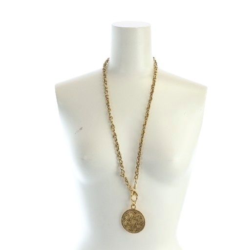 Chanel Vintage Necklace Coco Mark Medal Medallion Pendant Chain Belt Accessories