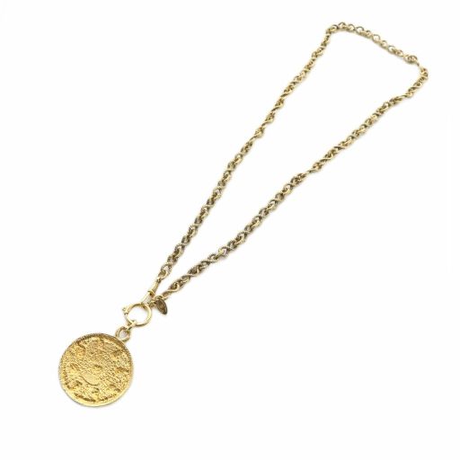 Chanel Vintage Necklace Coco Mark Medal Medallion Pendant Chain Belt Accessories