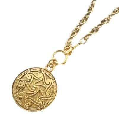 Chanel Vintage Necklace Coco Mark Medal Medallion Pendant Chain Belt Accessories
