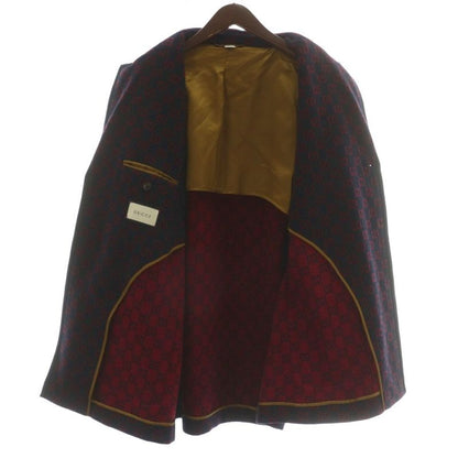 Gucci 20SS GG Jacquard Chester Coat Tailored Jacket Outerwear Wool Mid Backless