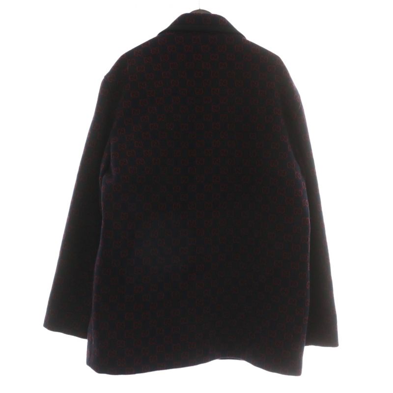 Gucci 20SS GG Jacquard Chester Coat Tailored Jacket Outerwear Wool Mid Backless
