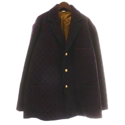Gucci 20SS GG Jacquard Chester Coat Tailored Jacket Outerwear Wool Mid Backless
