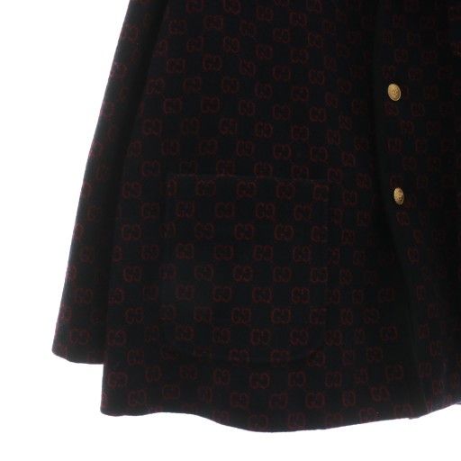Gucci 20SS GG Jacquard Chester Coat Tailored Jacket Outerwear Wool Mid Backless