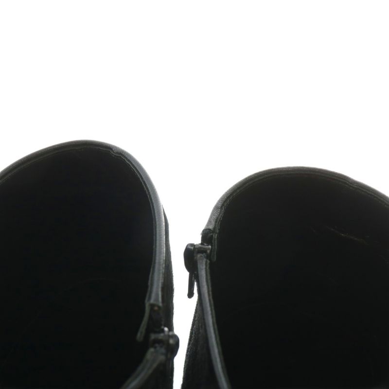 Chanel Long Boots Halaco Enamel Round Toe Side Zip Coco Mark 36 23cm (9.06in)