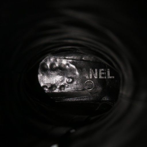 Chanel Long Boots Halaco Enamel Round Toe Side Zip Coco Mark 36 23cm (9.06in)