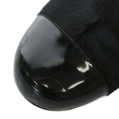 Chanel Long Boots Halaco Enamel Round Toe Side Zip Coco Mark 36 23cm (9.06in)