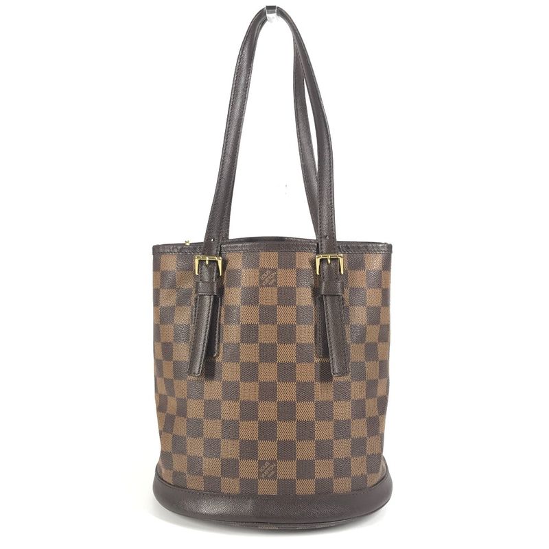 Louis Vuitton Shoulder Bag Marais With Pouch N42240 Damier Canvas Ebène Brown
