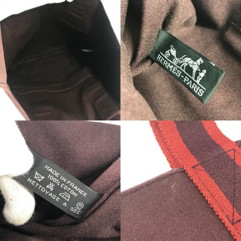 Hermes Handbag Fourre Tout Cabas Cotton Brown
