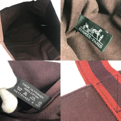 Hermes Handbag Fourre Tout Cabas Cotton Brown